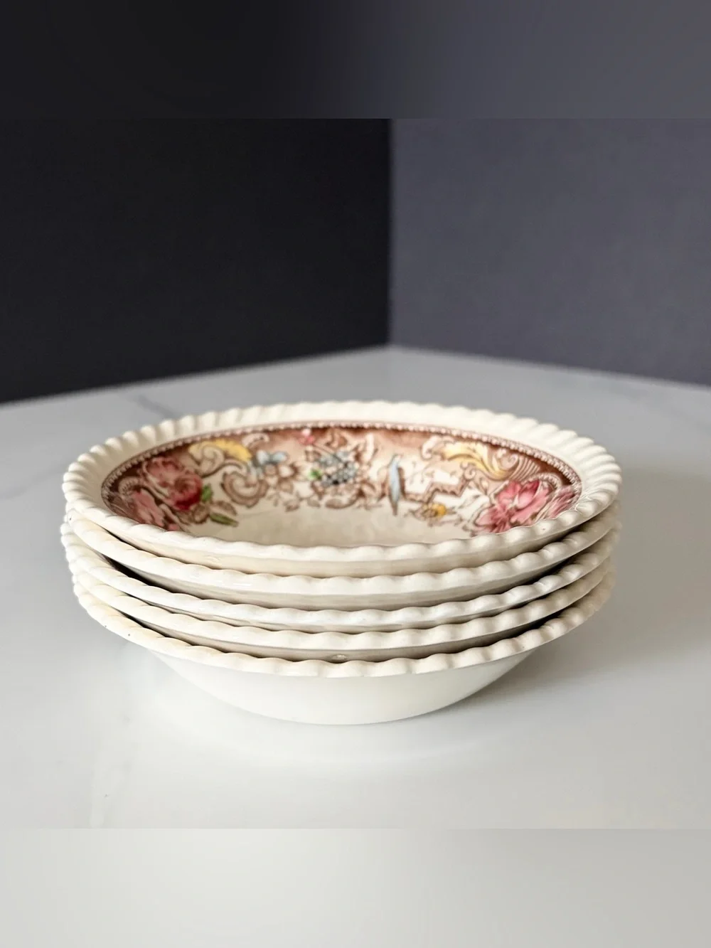 SET of 5 Dessert Berry Bowls - Devonshire by Johnson Brothers